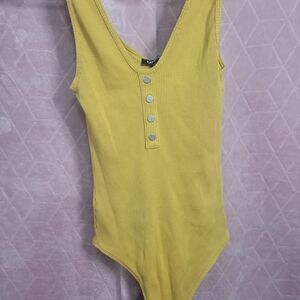 Express Yellow Ribbed Tank Top